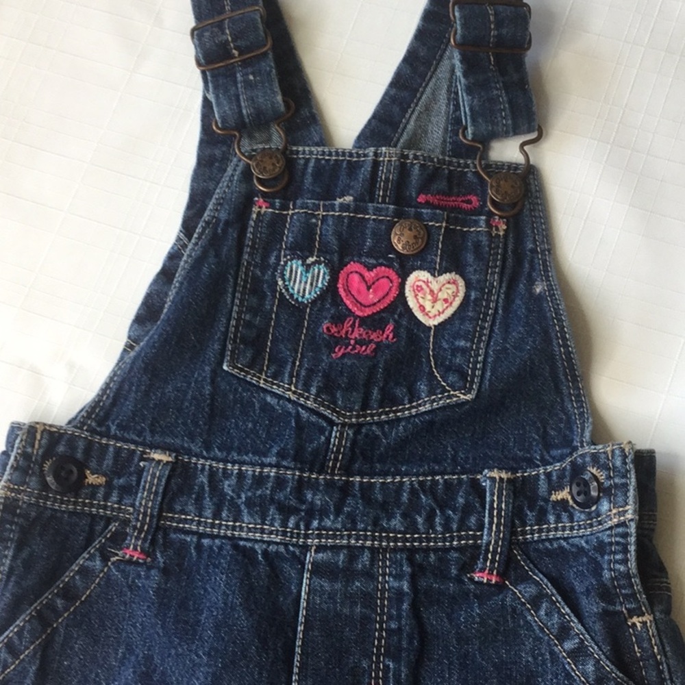 OshKosh overalls 5 pocket jean with hearts